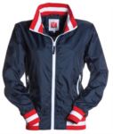 Women unpadded jacket in nylon with drytech fabric; collar, cuffs and waist in rib with flag colors. White with France flag PAUNITEDLADY.BLUA